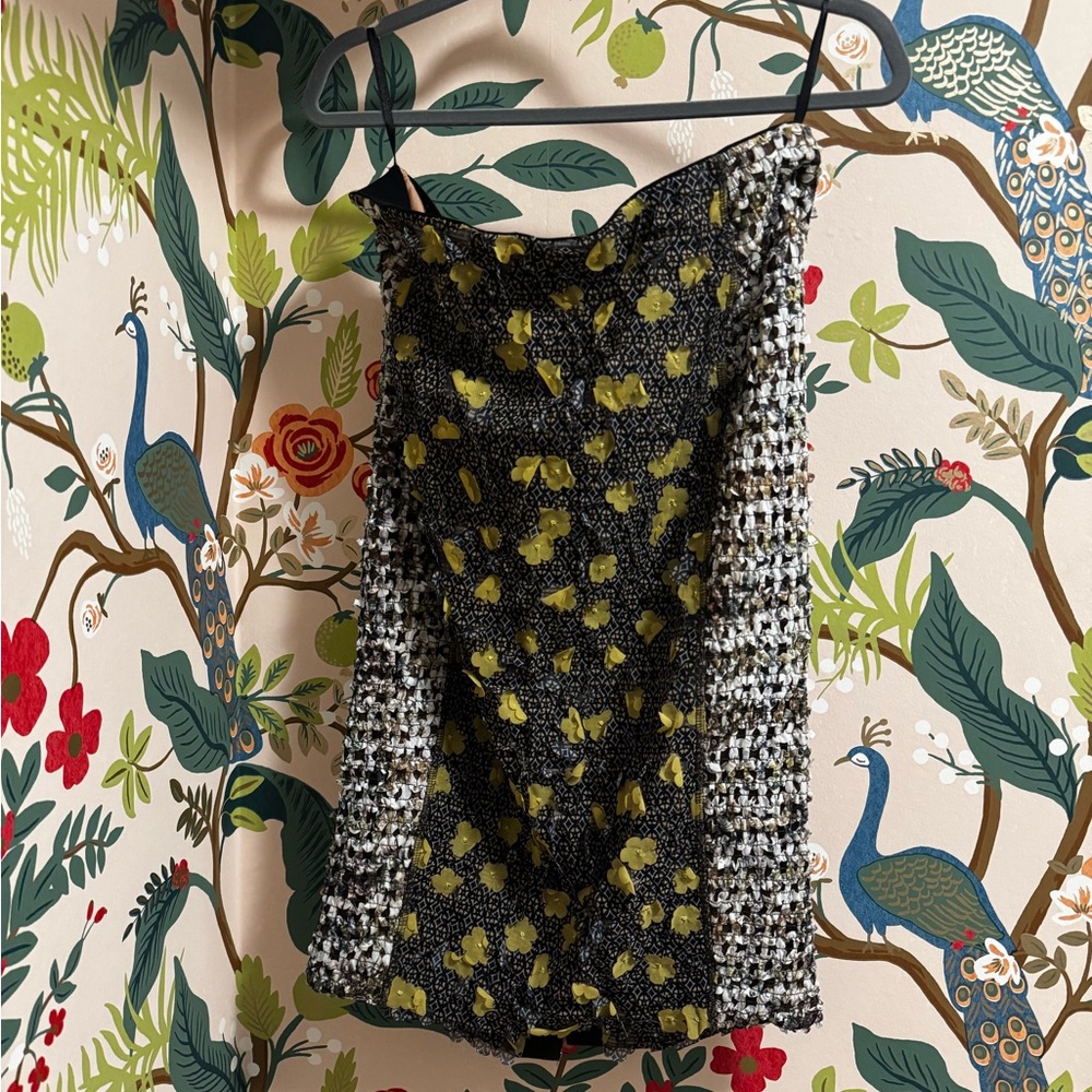 Byron Lars 3D Laser Cut Floral Pencil Skirt